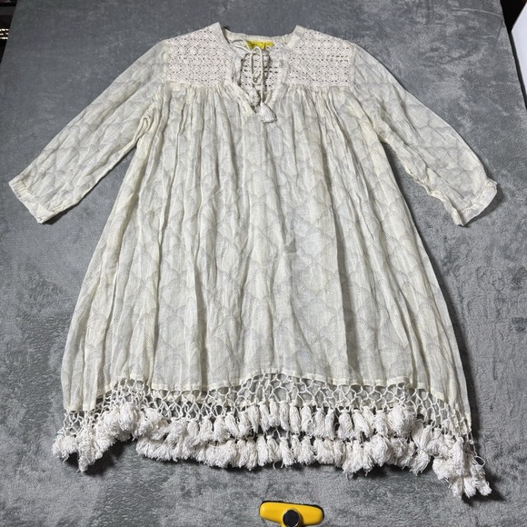 Roller Rabbit Other - Roller Rabbit Lucknow Seraphina Beach‎ Cover Up Small White Tassle Tunic